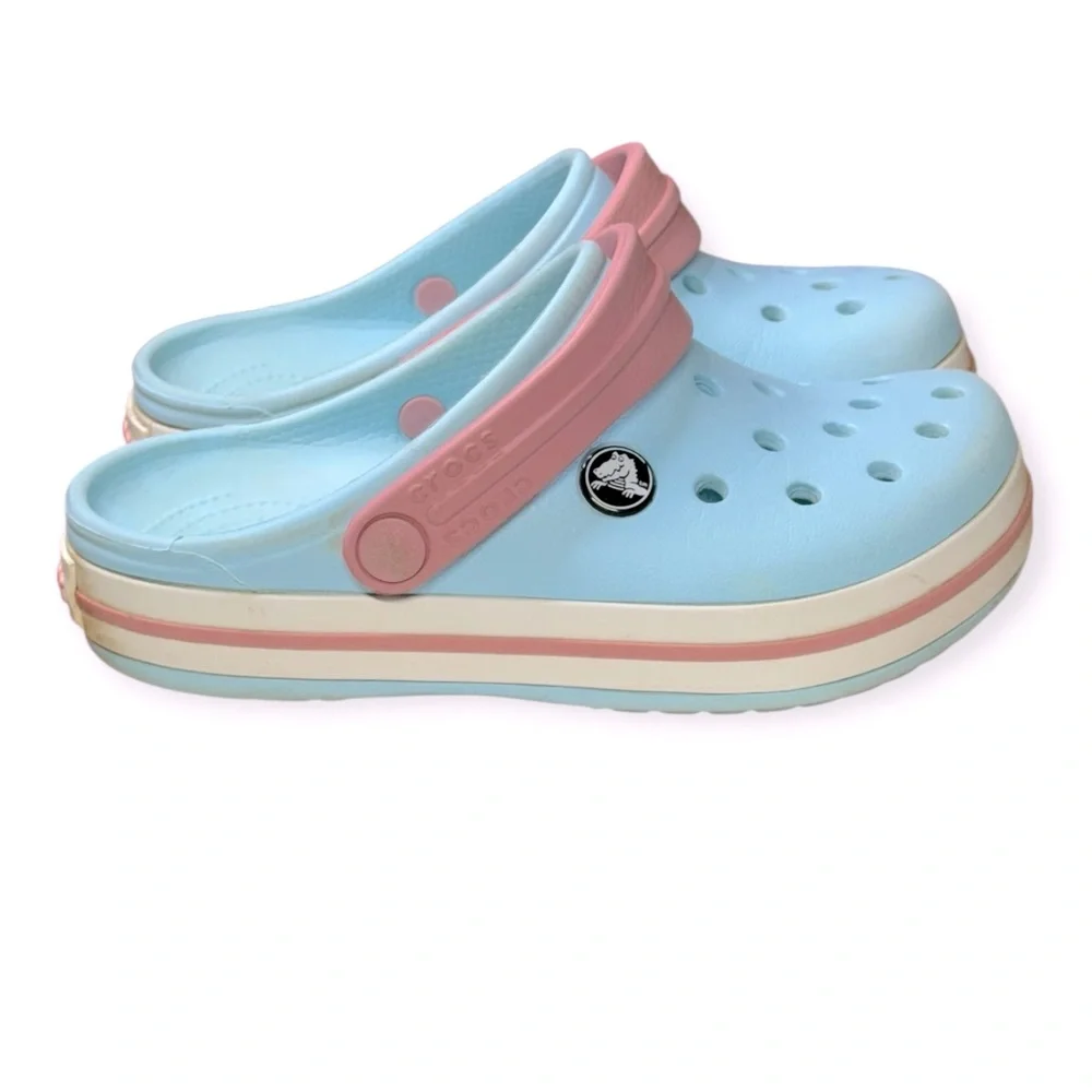CROCS Kids Water Shoes - Light‎ Blue and Pink Size 1